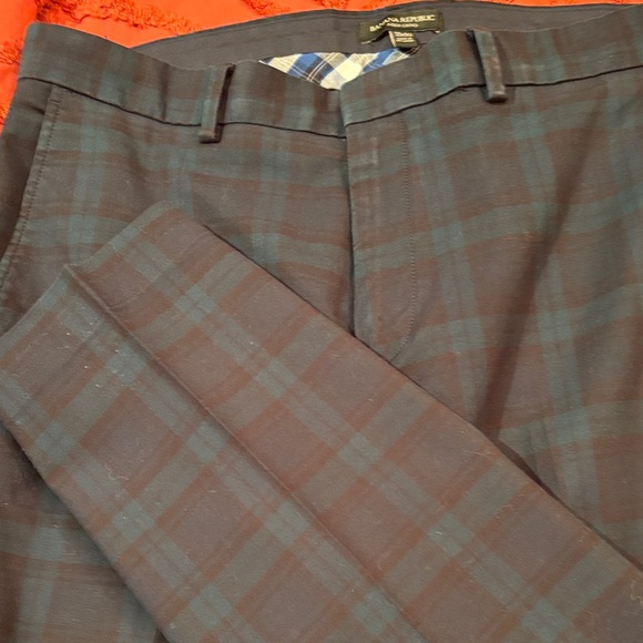 Banana Republic Other - Banana Republic Men's Chinos - Blue and Brown Plaid